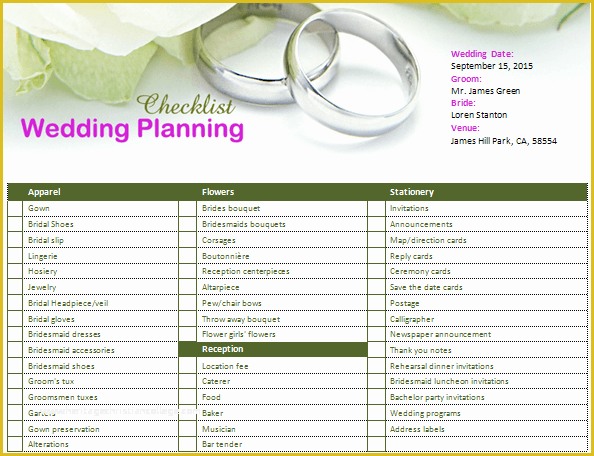 Free Printable Wedding Planning Templates Of Wedding Planning Checklist Template Driverlayer Search