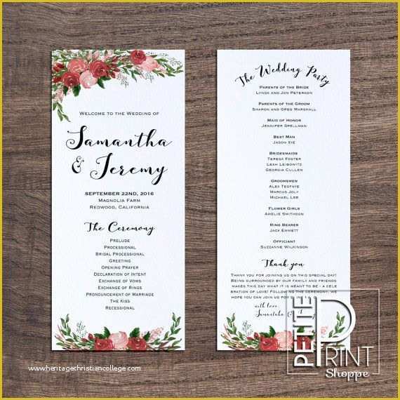 Free Printable Wedding Program Templates for Word Of 17 Best Ideas About Wedding Program Templates On Pinterest