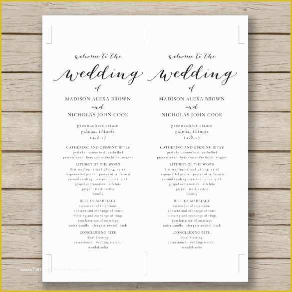 Free Printable Wedding Program Templates for Word Of 67 Wedding Program Template Free Word Pdf Psd