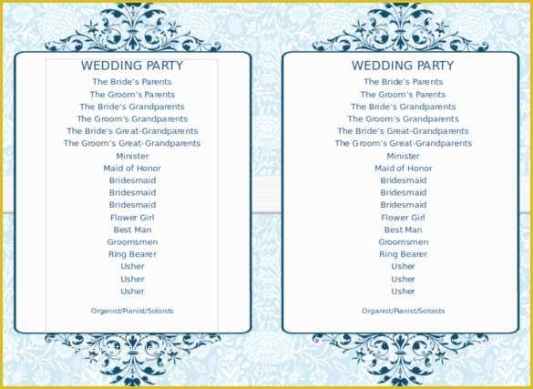 Free Printable Wedding Program Templates for Word Of Wedding Program Template 41 Free Word Pdf Psd