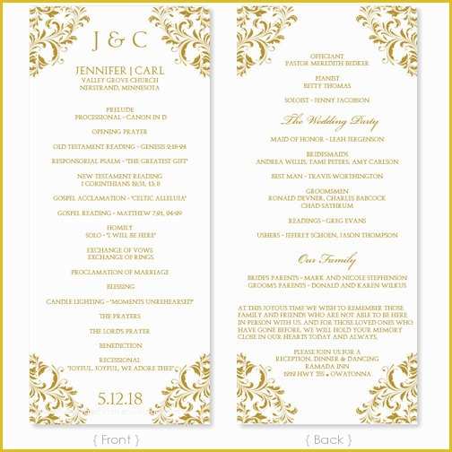 Free Printable Wedding Program Templates for Word Of Wedding Program Template Word