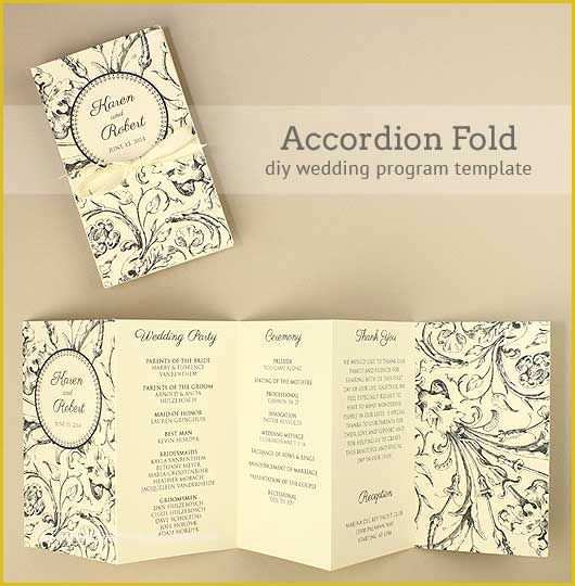 Free Printable Wedding Program Templates Of Diy Accordion Wedding Program Free Template Project