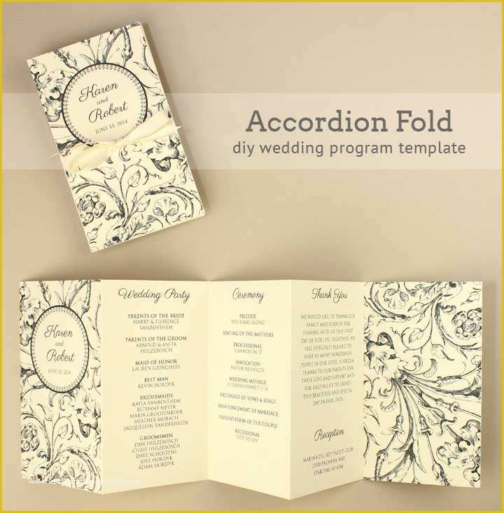 Free Printable Wedding Program Templates Of Diy Tutorial Free Printable Folded Wedding Program Boho