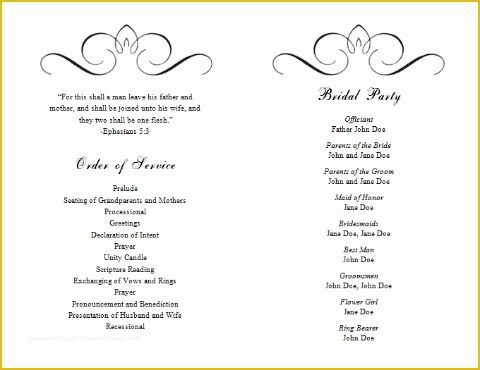 Free Printable Wedding Program Templates Of Free Wedding Program Templates