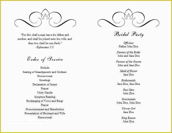 Free Printable Wedding Program Templates Of Wedding Ceremony Programs Templates Free Invitation Template