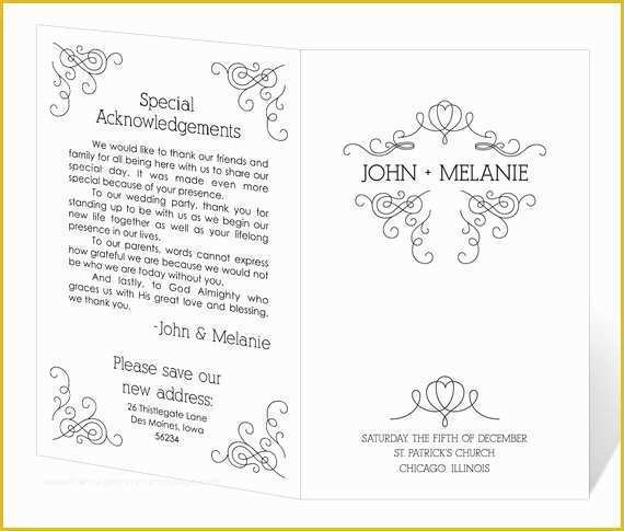 Free Printable Wedding Program Templates Of Wedding Program Template Printable Instant Download