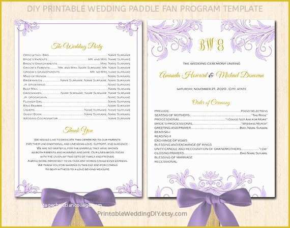 Free Printable Wedding Program Templates Word Of Fan Wedding Program Template Printable Fan Program Instant