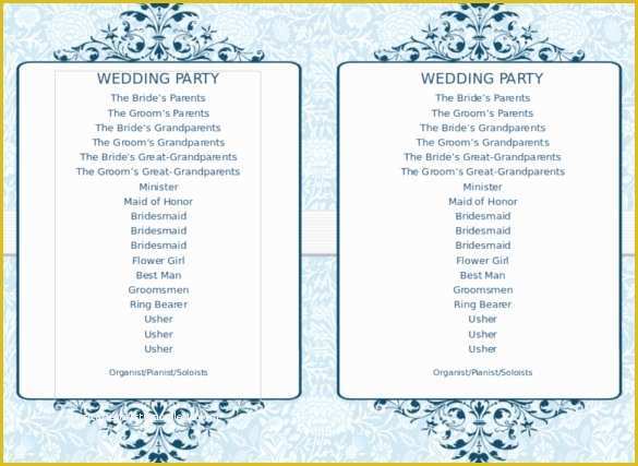 Free Printable Wedding Program Templates Word Of Free Wedding Program Template Downloads Word Invitation