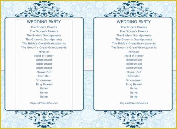 Free Printable Wedding Program Templates Word Of Free Wedding Program Template Downloads Word Invitation