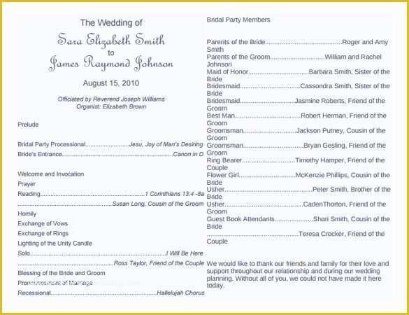 Free Printable Wedding Program Templates Word Of Wedding Program Template 41 Free Word Pdf Psd