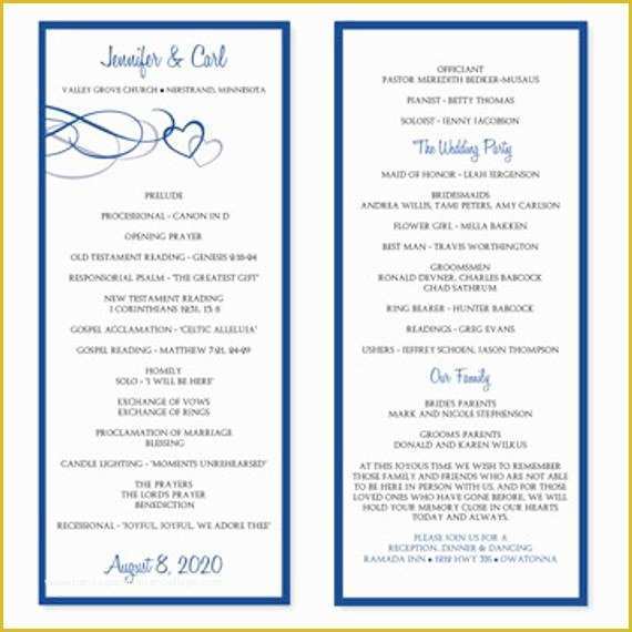 Free Printable Wedding Program Templates Word Of Wedding Program Template Download Instantly by Karmakweddings