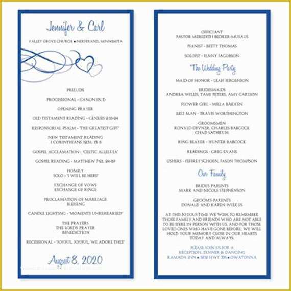 Free Printable Wedding Program Templates Word Of Wedding Program Template Download Instantly by Karmakweddings