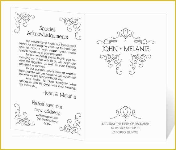 Free Printable Wedding Program Templates Word Of Wedding Program Template Printable Instant Download