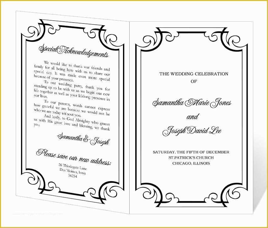 Free Printable Wedding Program Templates Word Of Wedding Program Template Word