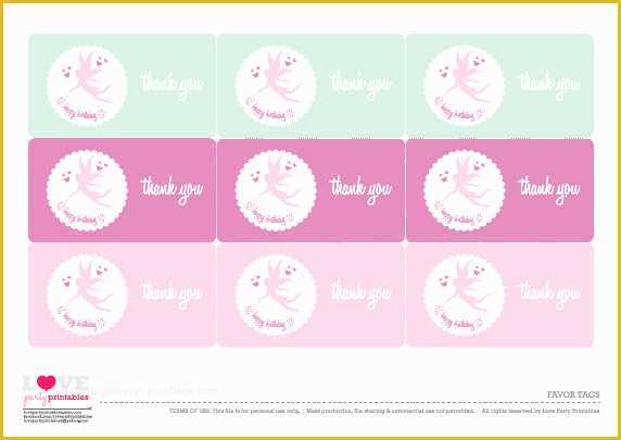 Free Printable Wedding Thank You Tags Templates Of Free Fairy Party Printables From Love Party Printables