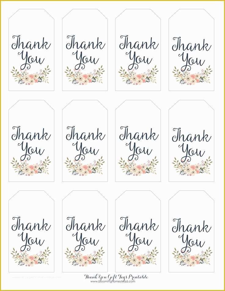 Free Printable Wedding Thank You Tags Templates Of Thank You Tags T 