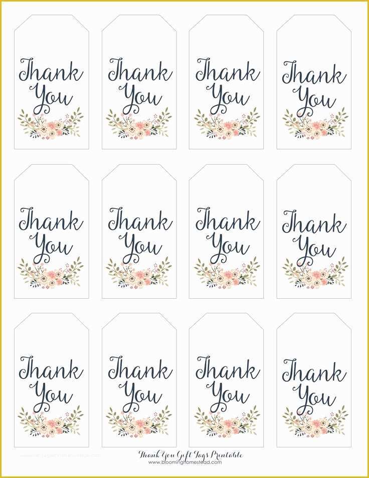 Free Printable Wedding Thank You Tags Templates Of Thank You Tag Template Printable Wedding