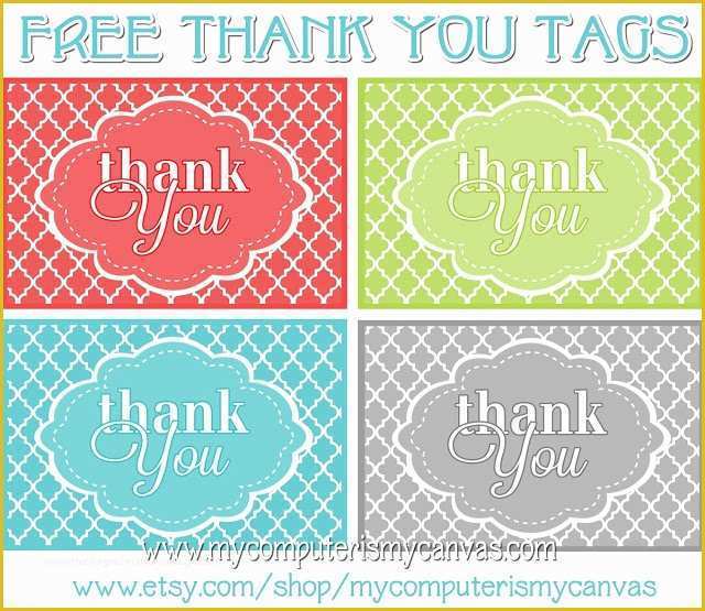 Free Printable Wedding Thank You Tags Templates Of My Puter is My Canvas Freebie Printable Thank You Tags