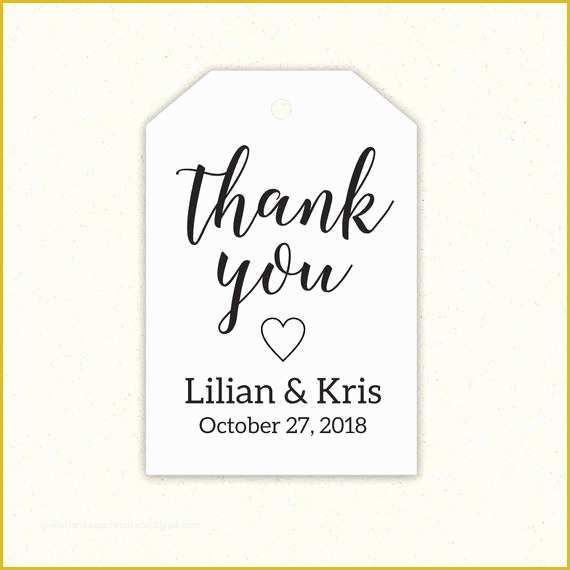 Free Printable Wedding Thank You Tags Templates Of Thank You Tag Template Custom Printable Diy Favor Tag Thank