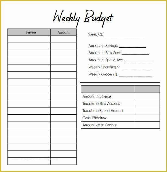 Free Printable Weekly Budget Template Of 8 Weekly Bud Samples Examples Templates