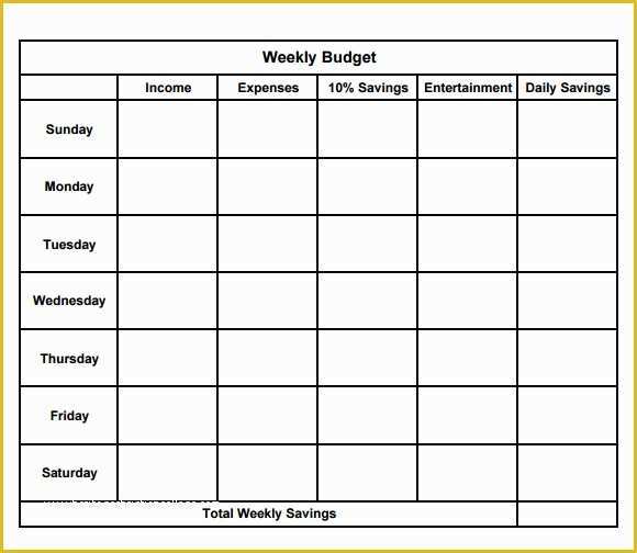 Free Printable Weekly Budget Template Of 8 Weekly Bud Samples Examples Templates