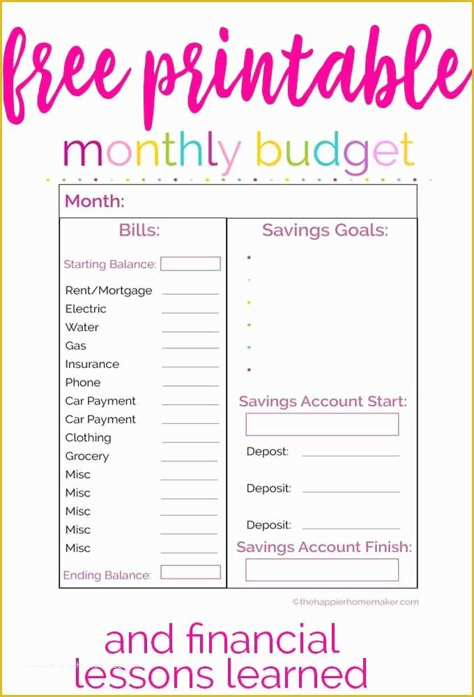 Free Printable Weekly Budget Template Of Free Printable Monthly Bud Worksheet and Learning