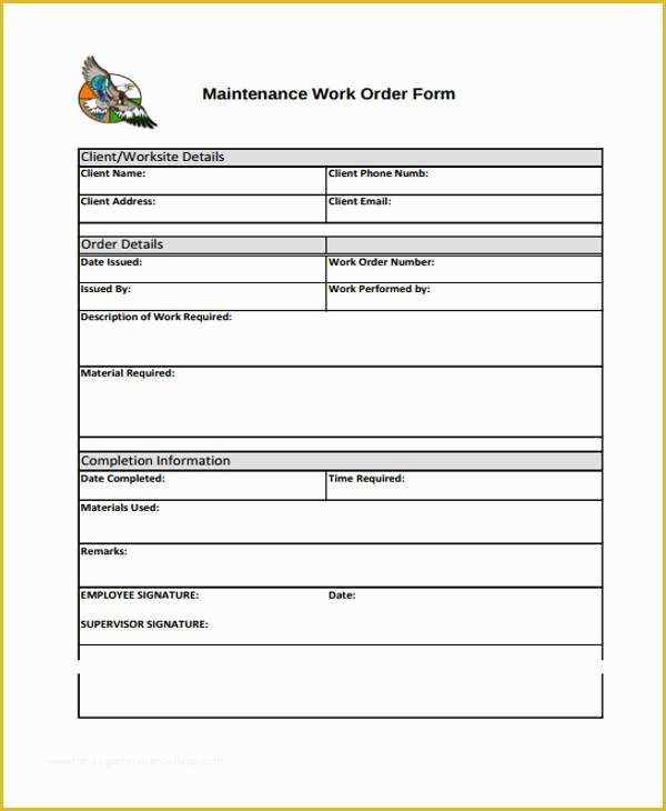 Free Printable Work order Template Of 10 Work order Templates Pdf Apple Pages