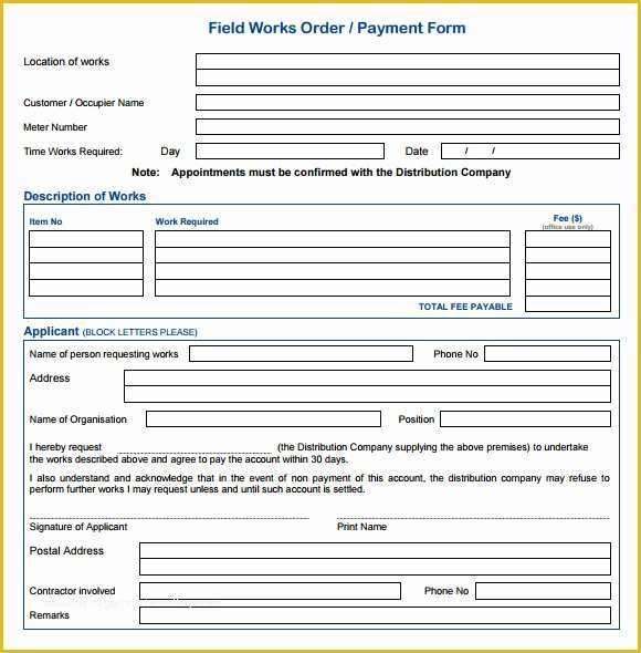 Free Printable Work order Template Of 14 Work order Samples – Pdf Word Excel Apple Pages