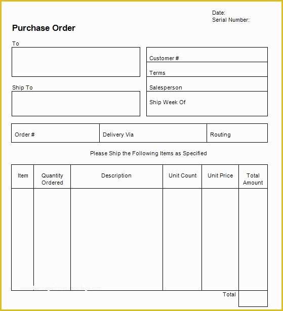 Free Printable Work order Template Of 37 Free Purchase order Templates In Word & Excel