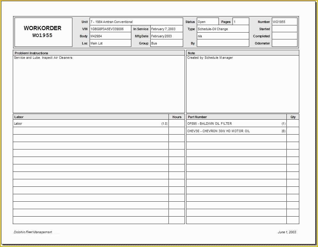 Free Printable Work order Template Of 5 Work order Templates formats Examples In Word Excel