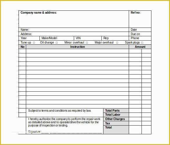 Free Printable Work order Template Of Work order Template 23 Free Word Excel Pdf Document