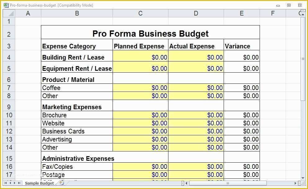 Free Pro forma Template Of 4 Pro forma Bud Templates Excel Xlts