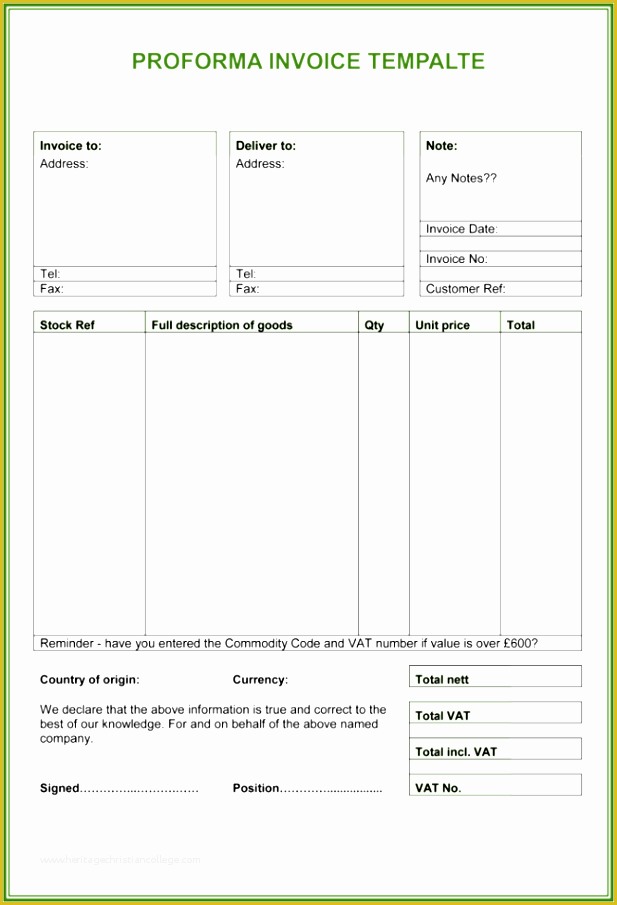 Free Pro forma Template Of 8 Download Free Proforma Invoice Template