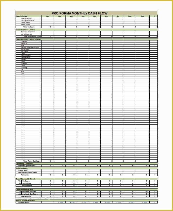 Free Pro forma Template Of Cash Flow Statement 12 Free Pdf Word Documents