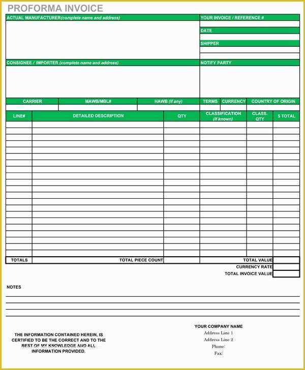 44 Free Pro forma Template