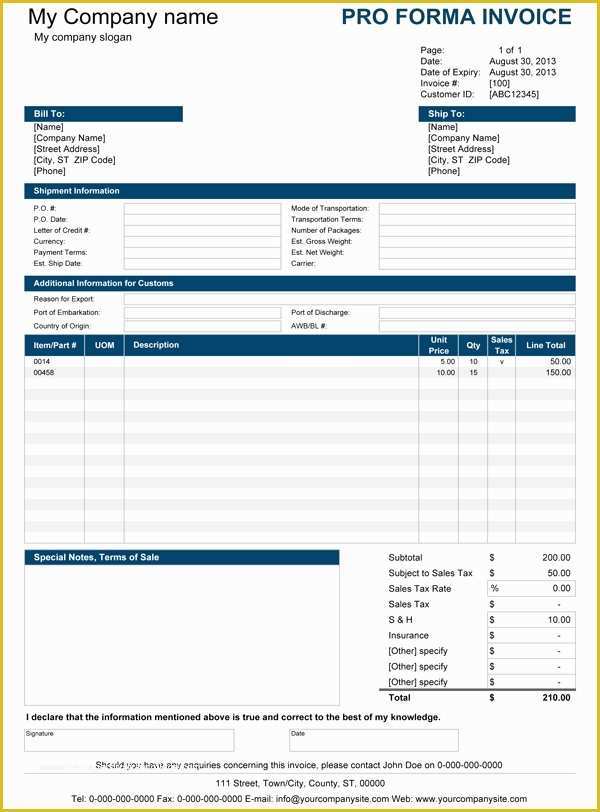 Free Pro forma Template Of Pro forma Template Beepmunk