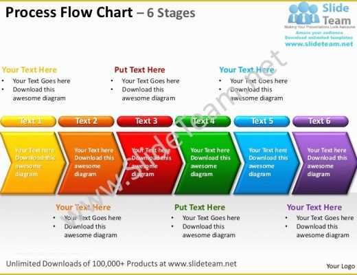 Free Process Flow Template Of Process Flow Chart 6 Stages Powerpoint Templates 0712