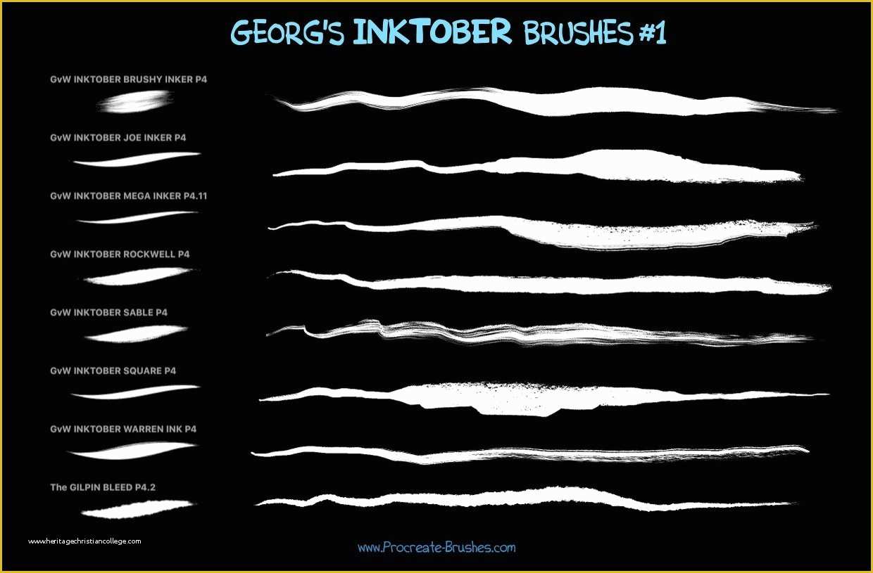 Free Procreate Templates Of 45 Inktober Procreate Ink Brushes Procreate Brushes