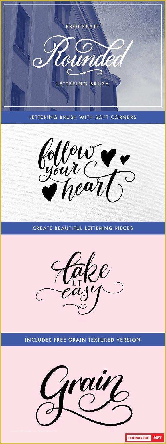 Free Procreate Templates Of Creativemarket Procreate Lettering Brush Rounded