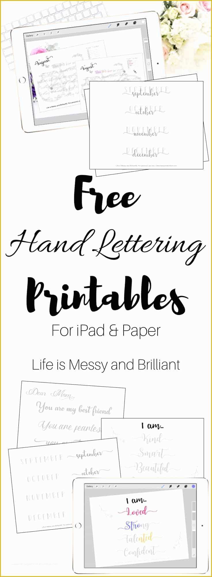 Free Procreate Templates Of Free Hand Lettering Practice Worksheets