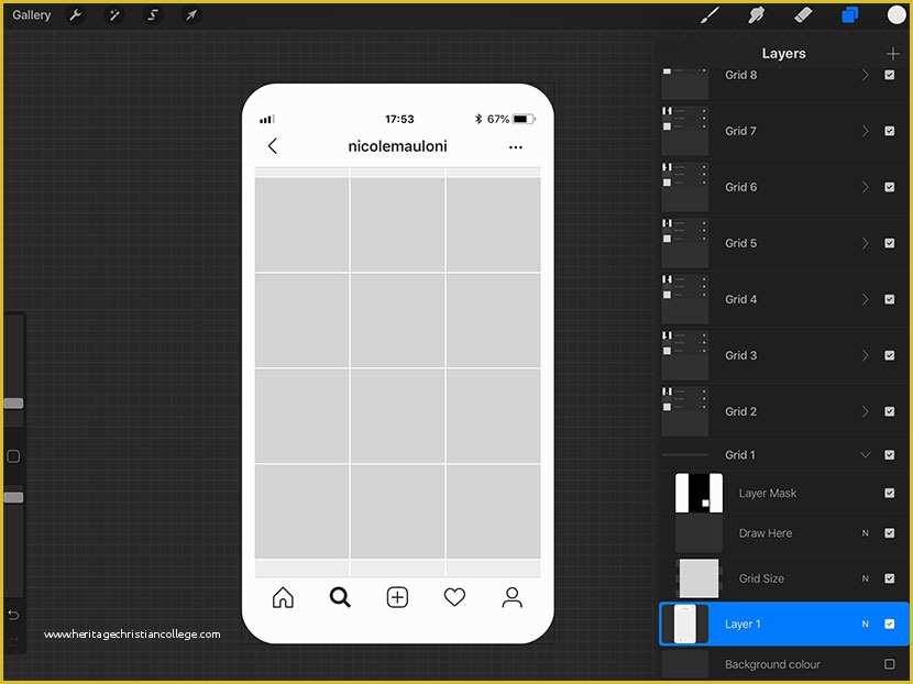 Free Procreate Templates Of Instagram Grid Planner for Procreate – Ipad Calligraphy