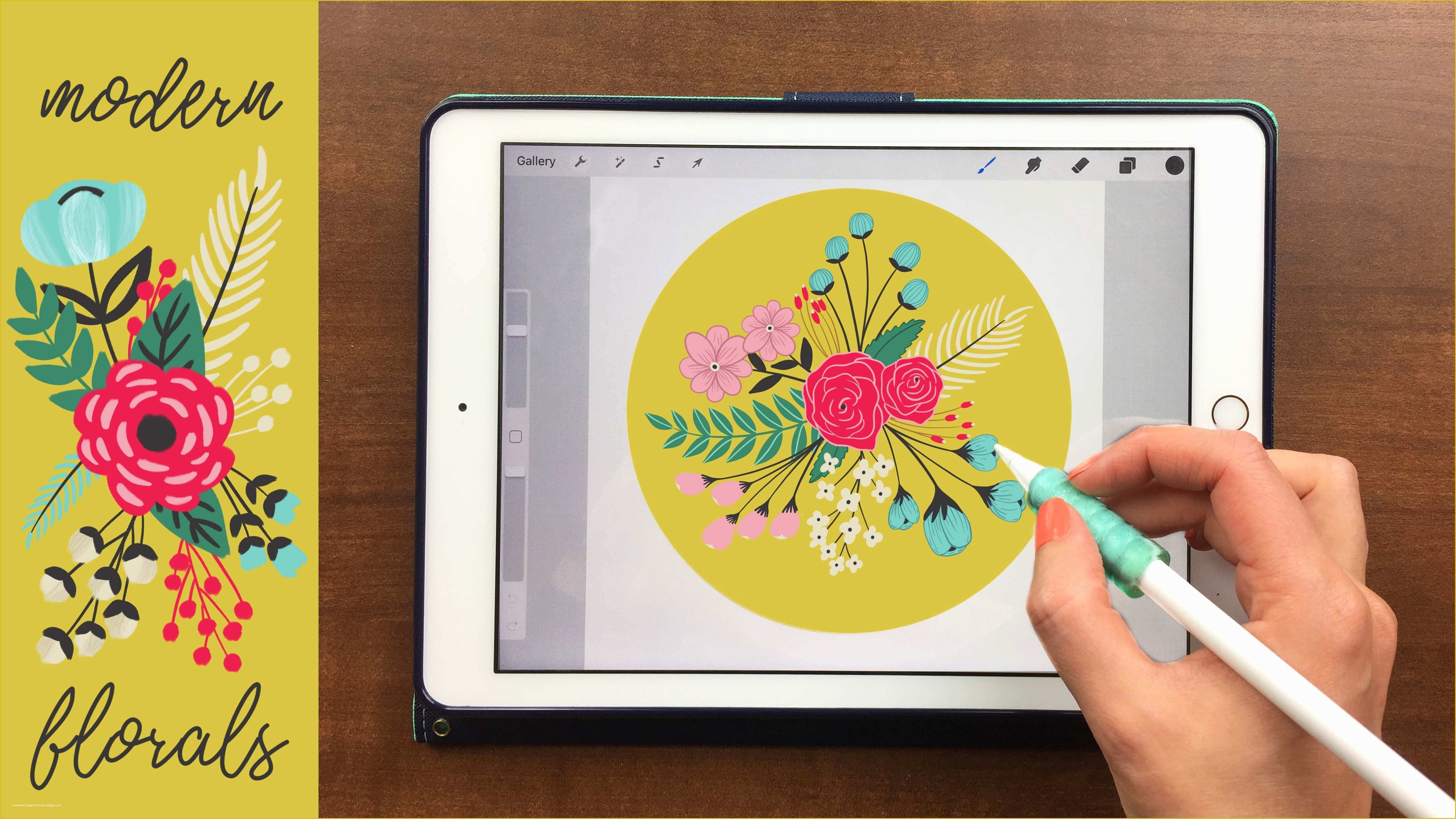 Free Procreate Templates Of Modern Florals On Your Ipad In Procreate 22 Free Stamps