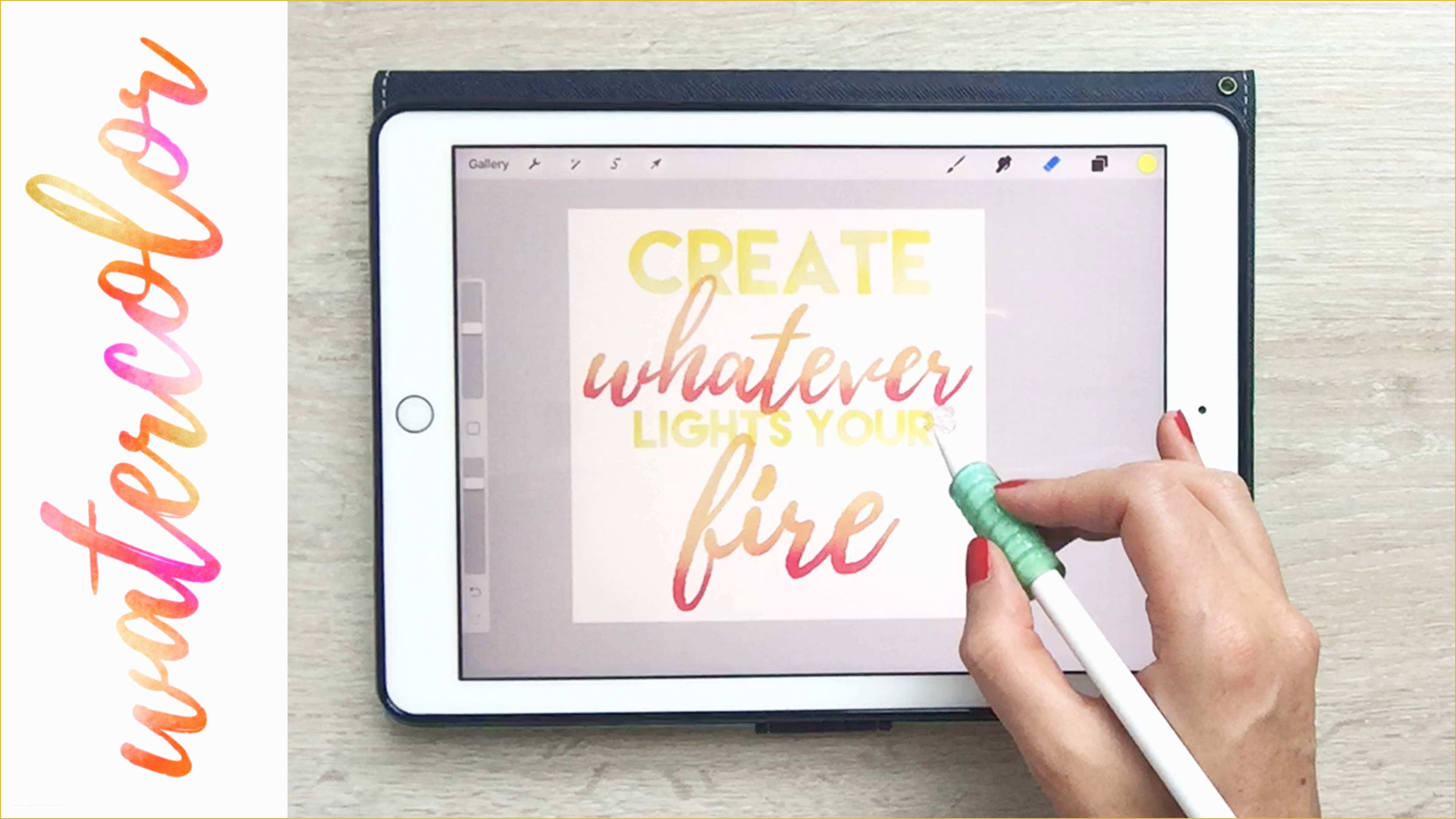 Free Procreate Templates Of Watercolor Hand Lettering On Your Ipad In Procreate Free