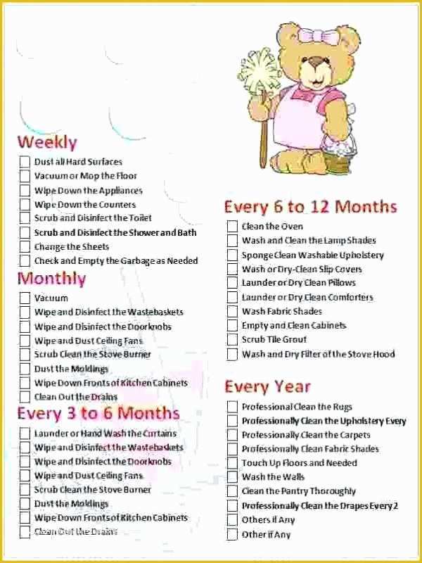 Free Professional House Cleaning Checklist Template Of Annual Cleaning Checklist Professional Home House Cleaner