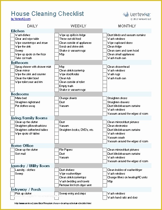 Free Professional House Cleaning Checklist Template Of Cleaning Schedule Template Printable House Cleaning