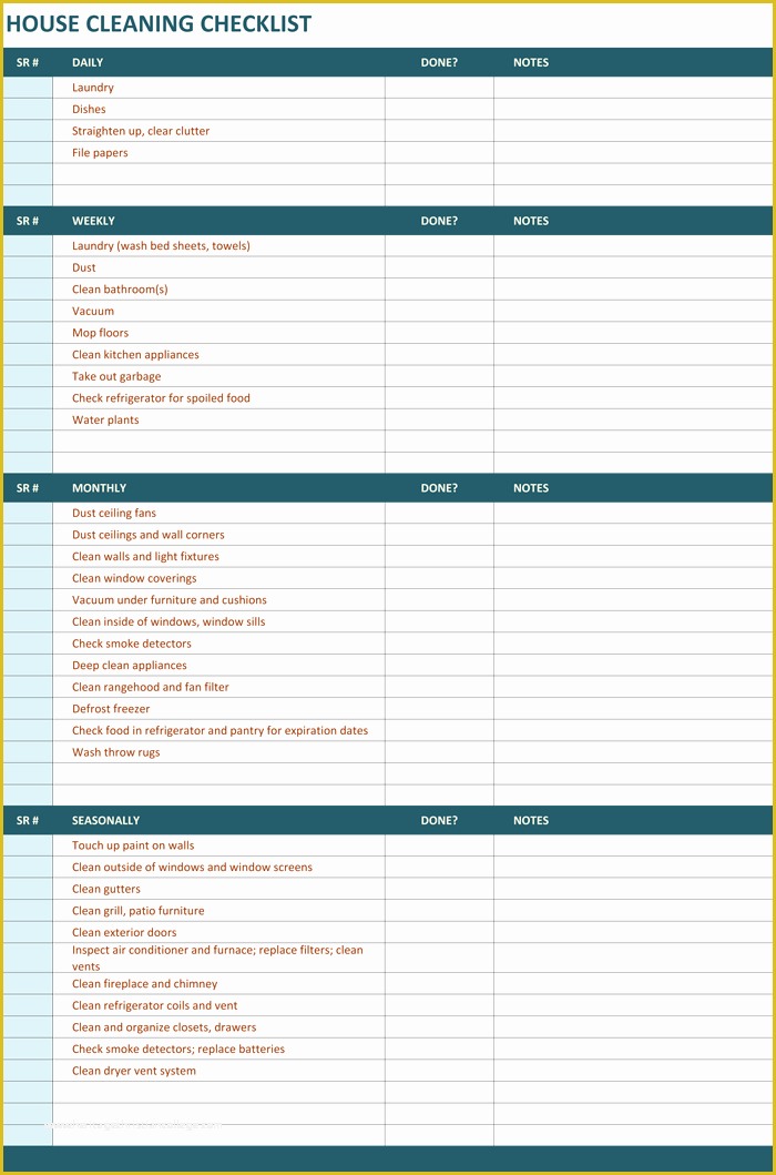 Free Professional House Cleaning Checklist Template Of House Cleaning Checklist Template to Unify Perfect Cleaning