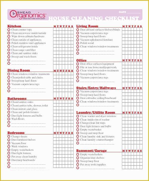 Free Professional House Cleaning Checklist Template Of Professional House Cleaning Checklist Template