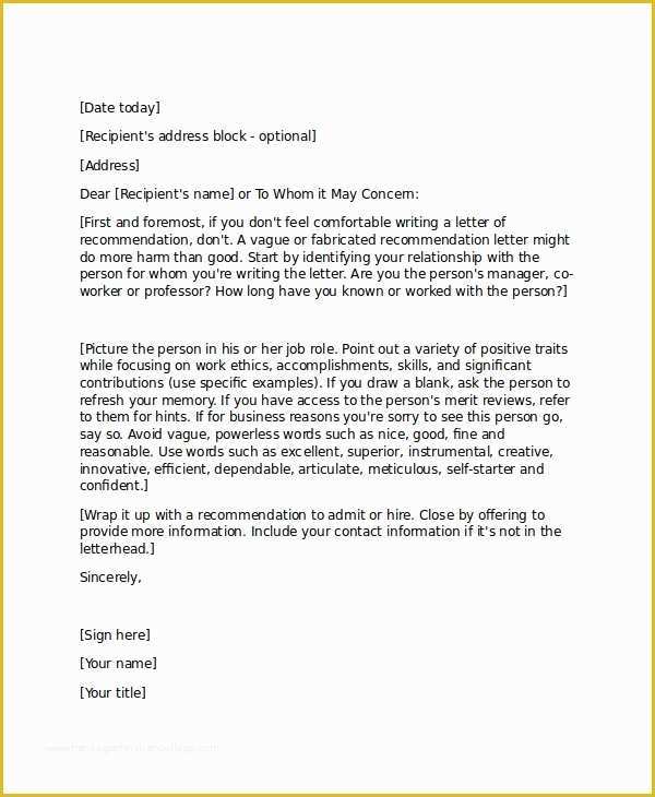 Free Professional References Template Of 19 Professional Reference Letter Template Free Sample