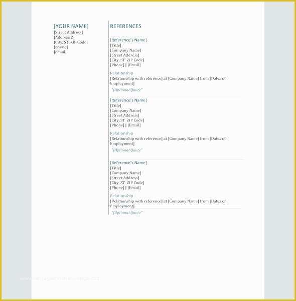Free Professional References Template Of Professional Reference List Template Word Beautiful Resume