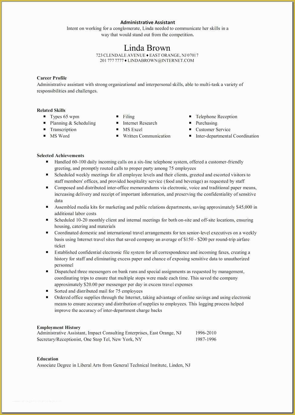 Free Professional Resume Templates 2017 Of Administrative Professional Resume Template Templates